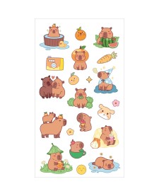 imagem de detalhe produto Adesivo Decorado Transparente Capyclub 6 Folhas