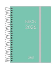 imagem principal do produto Agenda Costurada Diária 11,7x 16,4 cm Neon 2026