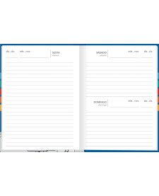 imagem de detalhe produto Agenda Costurada Diária 12,3 x 16,6 cm Pepper Permanente Masculina