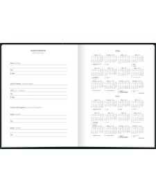 imagem de detalhe produto Agenda Costurada Diária 12,3 x 16,6 cm Pepper Preta 2026