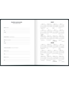imagem de detalhe produto Agenda Costurada Diária 12,3 x 16,6 cm Pepper Preta 2027