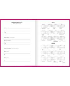 imagem de detalhe produto Agenda Costurada Diária 12,3 x 16,6 cm Pepper Rosa 2027