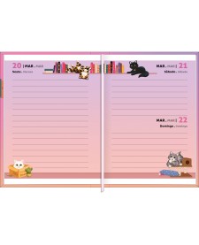 imagem de detalhe produto Agenda Costurada MIni 7,8 x 10,8 cm Purrfect Cats 2026