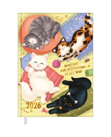 imagem principal do produto Agenda Costurada MIni 7,8 x 10,8 cm Purrfect Cats 2026