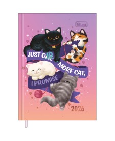 imagem principal do produto Agenda Costurada MIni 7,8 x 10,8 cm Purrfect Cats 2026