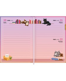 imagem de detalhe produto Agenda Costurada Petit 10,5 x 14,8 cm Purrfect Cats 2026