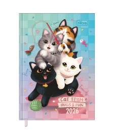 imagem principal do produto Agenda Costurada Petit 10,5 x 14,8 cm Purrfect Cats 2026
