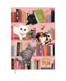 imagem principal do produto Agenda Costurada Petit 10,5 x 14,8 cm Purrfect Cats 2026