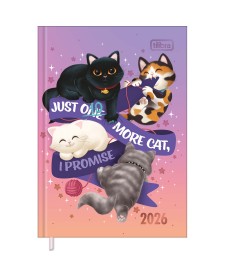 imagem principal do produto Agenda Costurada Petit 10,5 x 14,8 cm Purrfect Cats 2026