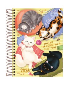 imagem principal do produto Agenda Espiral 11 x 15,4 mm Purrfect Cats 2026