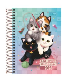 imagem principal do produto Agenda Espiral 11 x 15,4 mm Purrfect Cats 2026
