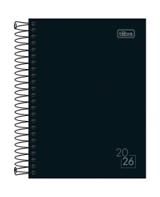 imagem principal do produto Agenda Espiral Diária 11 x 15,4 cm Spice Preta 2026