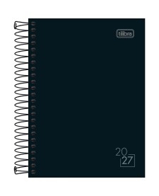 imagem principal do produto Agenda Espiral Diária 11 x 15,4 cm Spice Preta 2027