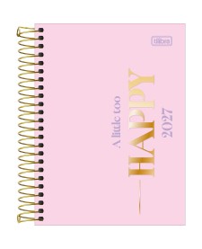 imagem principal do produto Agenda Espiral Diária 11,7 x 16,4 cm Happy 2027