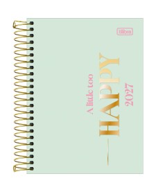 imagem principal do produto Agenda Espiral Diária 11,7 x 16,4 cm Happy 2027
