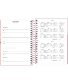 imagem de detalhe produto Agenda Espiral Diária 11,7 x 16,4 cm Pepper Feminina 2026