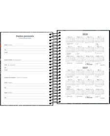 imagem de detalhe produto Agenda Espiral Diária 11,7 x 16,4 cm Pepper Masculina 2027
