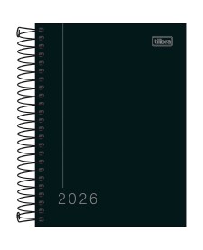 imagem principal do produto Agenda Espiral Diária 11,7 x 16,4 cm Pepper Preta 2026