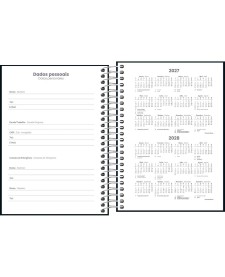 imagem de detalhe produto Agenda Espiral Diária 11,7 x 16,4 cm Pepper Preta 2027