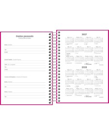 imagem de detalhe produto Agenda Espiral Diária 11,7 x 16,4 cm Pepper Rosa 2027