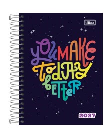 imagem principal do produto Agenda Espiral Diária 11,7 x 16,4 cm Spice Feminina 2027