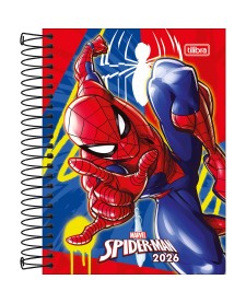 imagem principal do produto Agenda Espiral Diária 11,7 x 16,4 cm Spider-Man 2026