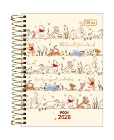 imagem principal do produto Agenda Espiral Diária 12,9 x 18,7 cm Pooh 2026