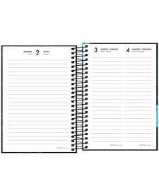imagem de detalhe produto Agenda Espiral Diária 12,9 x 18,7 cm Spice Masculina 2026