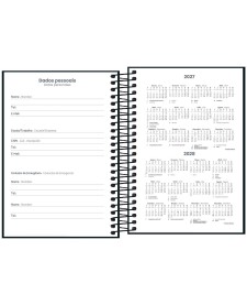 imagem de detalhe produto Agenda Espiral Diária 12,9 x 18,7 cm Spice Preta 2027