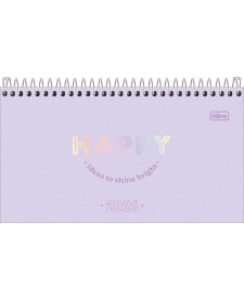 imagem principal do produto Agenda Espiral Semanal 16,7 x 8,9 cm Happy 2026
