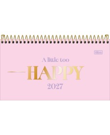 imagem principal do produto Agenda Espiral Semanal 16,7 x 8,9 cm Happy 2027