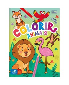 imagem principal do produto Álbum Colorir Animais Aprender, Brincar e Colorir 8 Folhas