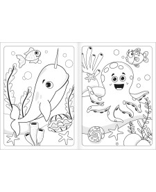 imagem de detalhe produto Álbum Colorir Fundo do Mar Aprender, Brincar e Colorir 8 Folhas