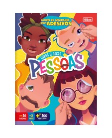 imagem principal do produto Álbum de Atividades com Adesivos Caras e Bocas Pessoas 8 Folhas.