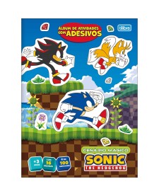 imagem principal do produto Álbum de Atividades com Adesivos Cenário Mágico Sonic