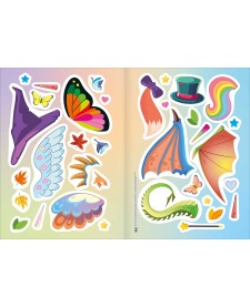 imagem de detalhe produto Álbum de Atividades com Adesivos Vestir & Brincar Animais Mágicos 8 Folhas