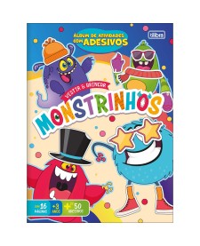 imagem principal do produto Álbum de Atividades com Adesivos Vestir & Brincar Monstrinhos 8 Folhas