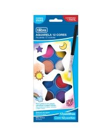 imagem principal do produto Aquarela em Pastilha - 12 Cores