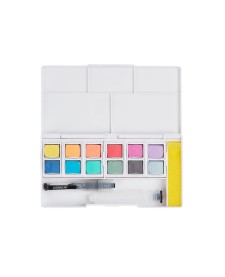 imagem de detalhe produto Aquarela em Pastilha Tons Pastel Estojo 12 Cores