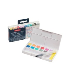 imagem principal do produto Aquarela em Pastilha Tons Pastel Estojo 12 Cores