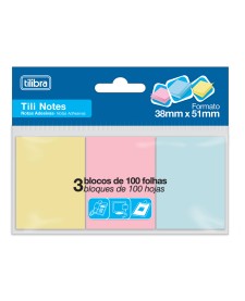 imagem de detalhe produto Bloco Adesivo Tili Notes 38x51mm 300 Folhas 3 Cores