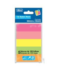 imagem de detalhe produto Bloco Adesivo Tili Notes 50x15mm 500 folhas 5 Cores