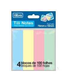 imagem de detalhe produto Bloco Adesivo Tili Notes 76x19mm 400 folhas 4 Cores