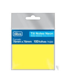 imagem de detalhe produto Bloco Adesivo Tili Notes 76x76mm 100 folhas Amarelo Neon