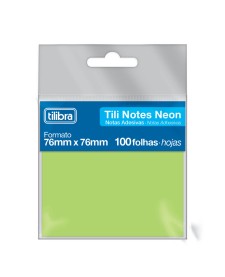 imagem de detalhe produto Bloco Adesivo Tili Notes 76x76mm 100 folhas Verde Neon