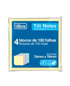 imagem de detalhe produto Bloco Adesivo Tili Notes 76x76mm 400 folhas 4 Cores