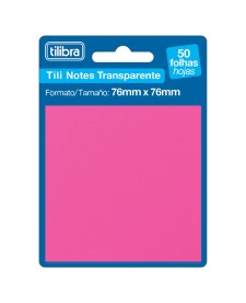 imagem principal do produto Bloco Adesivo Tili Notes 76x76mm 50 Folhas Transparente Rosa