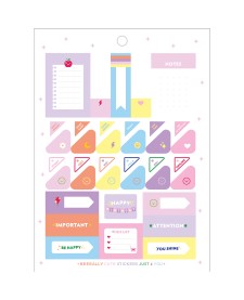 imagem de detalhe produto Bloco de Adesivos Decorados Happy 12 Folhas