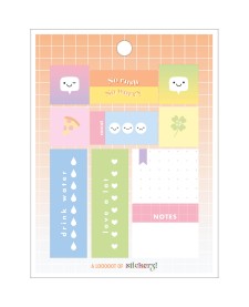 imagem de detalhe produto Bloco de Adesivos Decorados Happy  Metalizado 12 Folhas