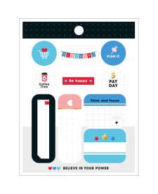 imagem de detalhe produto Bloco de Adesivos Decorados West Village Metalizado 12 Folhas